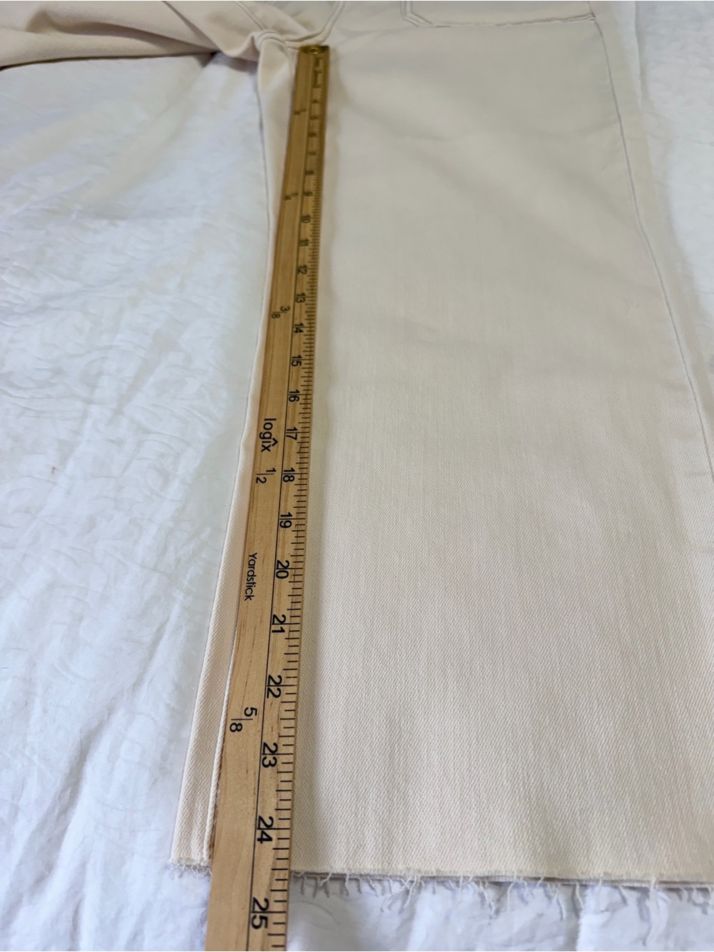 Judy Blue 9/29 Cream Wide Leg Crop Jeans High Rise Utility Pocket NWT - Picture 8 of 9